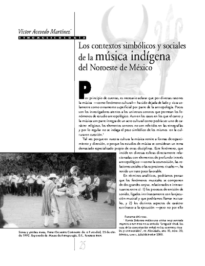 Los contextos simbólicos y sociales de la música indígena del Noroeste de México