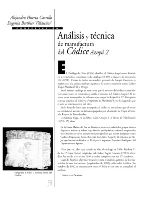 Análisis y técnica de manufactura del Códice Azoyú 2