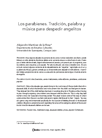 Los parabienes. Tradición, palabra y música para despedir angelitos