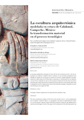 La escultura arquitectónica modelada en estuco de Calakmul, Campeche, México: la transformación material en el proceso tecnológico
