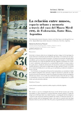 La relación entre museo, espacio urbano y memoria a través del caso del Museo Móvil (MM) de Federación, Entre Ríos, Argentina