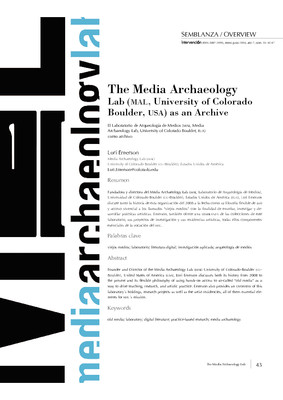 The Media Archaeology Lab (MAL, University of Colorado Boulder, USA) as an Archive