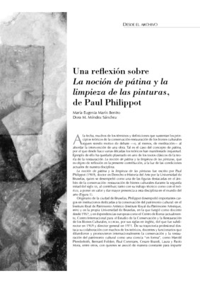 Una reflexión sobre "La noción de pátina y la limpieza de las pinturas", de Paul Philippot