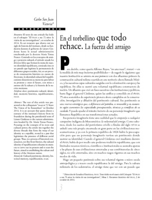 En el torbellino que todo rehace. La fuerza del arraigo