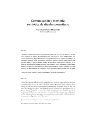 Comunicación y memoria: Semiótica de rituales post-entierro