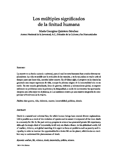 Los múltiples significados de la finitud humana