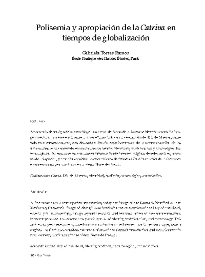 Polisemia y apropiación de la Catrina en tiempos de globalización