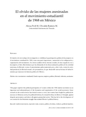 El olvido de las mujeres asesinadas en el movimiento estudiantil de 1968 en México