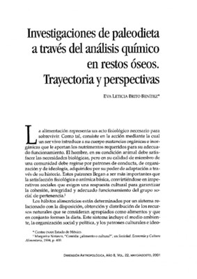 Investigaciones de paleodieta a través del análisis químico en restos óseos. Trayectoria y perspectivas