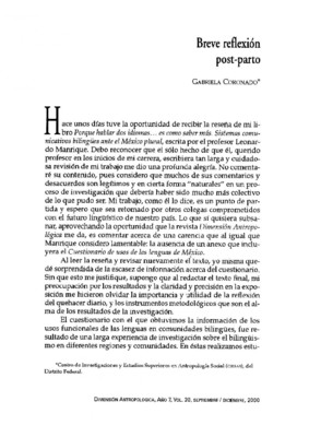Breve reflexión post-parto.