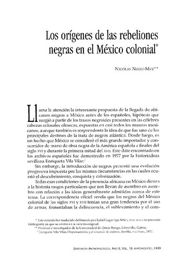 Los orígenes de las rebeliones negras en el México colonial