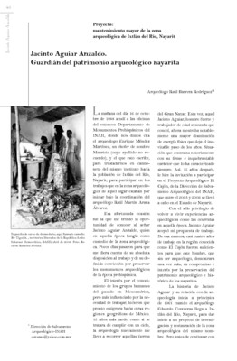 Jacinto Aguiar Anzaldo. Guardián del patrimonio arqueológico nayarita