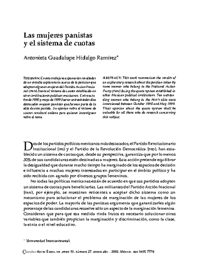Las mujeres panistas y el sistema de cuotas