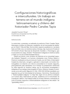 Configuraciones historiográficas e interculturales. Un trabajo en terreno en el mundo indígena latinoamericano y chileno del historiador Pedro Canales Tapia