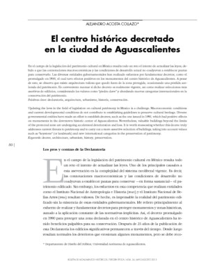 El centro histórico decretado en la ciudad de Aguascalientes