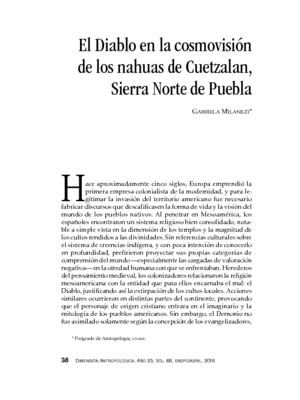 El Diablo en la cosmovisión de los nahuas de Cuetzalan, Sierra Norte de Puebla