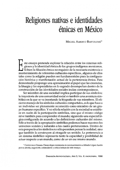 Religiones nativas e identidades étnicas en México
