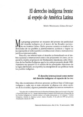 El derecho indígena frente al espejo de América Latina