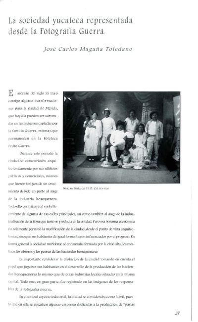 La sociedad yucateca representada desde la Fotografía Guerra