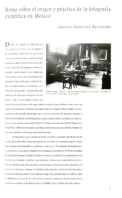 Notas sobre el origen y práctica de la fotografía científica en México
