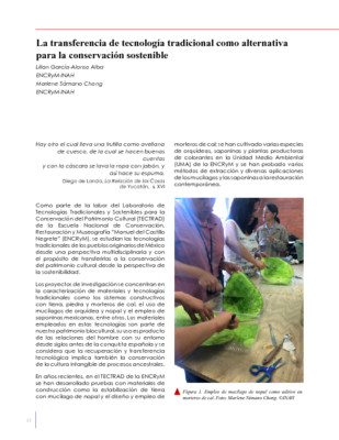 La transferencia de tecnología tradicional como alternativa para la conservación sostenible