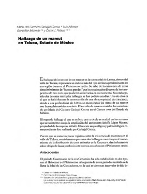 Hallazgo de un mamut en Toluca, Estado de México
