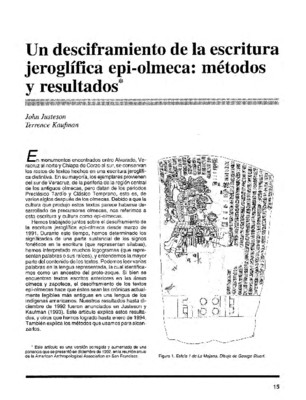 Un desciframiento de la escritura jeroglífica epi-olmeca: métodos y resultados