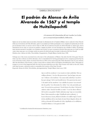 El padrón de Alonso de Ávila Alvarado de 1567 y el templo de Huitzilopochtli