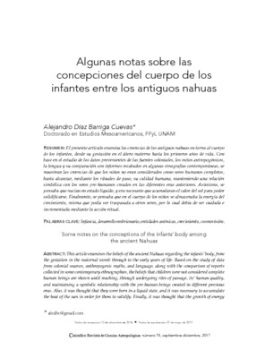 Algunas notas sobre las concepciones del cuerpo de los infantes entre los antiguos nahuas
