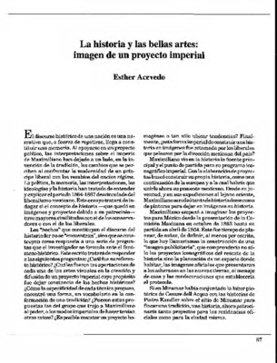 La historia y las bellas artes: imagen de un proyecto imperial