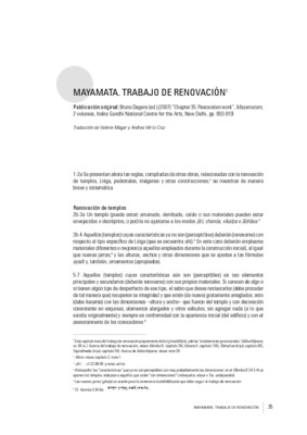 Mayamata. Trabajo de renovación