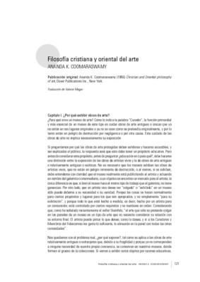 Filosofía cristiana y oriental del arte