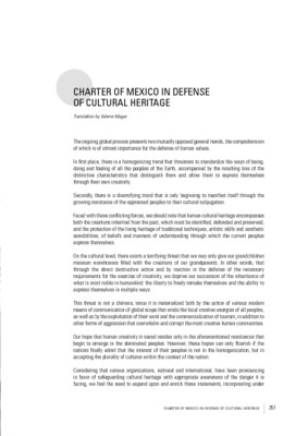 Charter of Mexico in defense of cultural heritage
