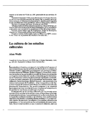 La cultura de los estudios culturales