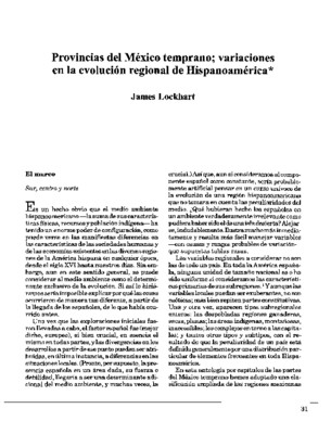 Provincias del México temprano; variaciones en la evolución regional de Hispanoamérica