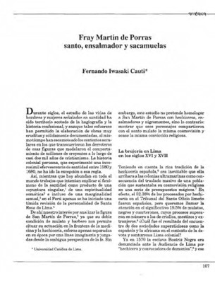 Fray Martín de Porras santo, ensalmador y sacamuelas