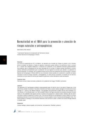 Normatividad en el INAH para la prevención y atención de riesgos naturales y antropogénicos