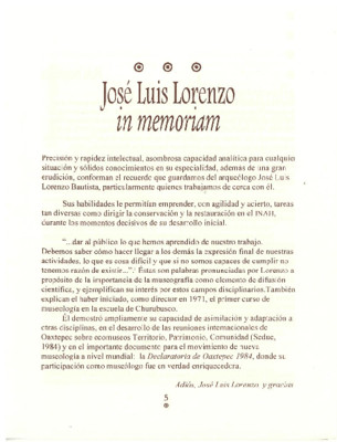 José Luis Lorenzo in memoriam