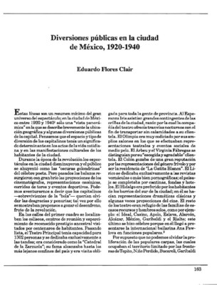 Diversiones públicas en la ciudad de México, 1920-1940