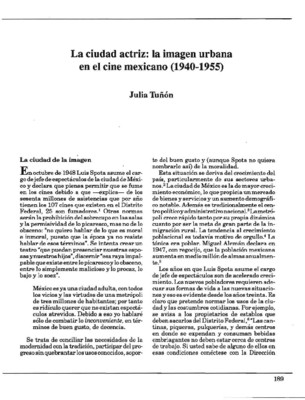 La ciudad actriz: la imagen urbana en el cine mexicano (1940-1955)