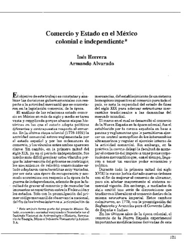 Comercio y Estado en el México colonial e independiente