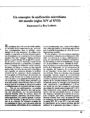 Un concepto: la unificación microbiana del mundo (siglos XIV al XVII)