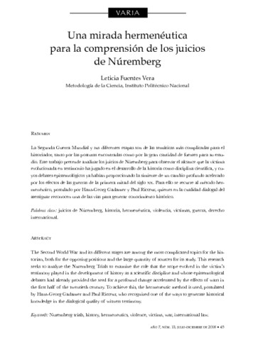 Una mirada hermenéutica para la comprensión de los juicios de Núremberg