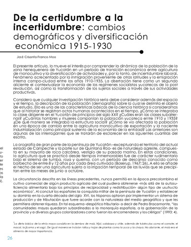 De la certidumbre a la incertidumbre: cambios demográficos y diversificación económica 1915-1930 