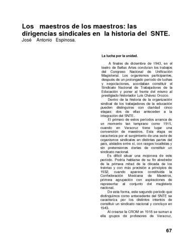 Los maestros de los maestros: las dirigencias sindicales en la historia del SNTE