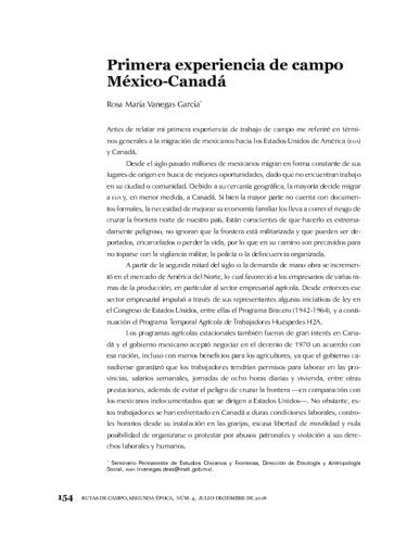 Primera experiencia de campo  México-Canadá