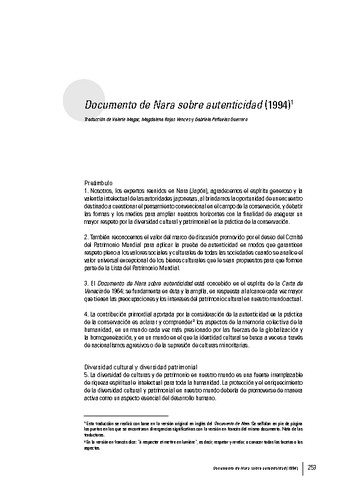 Documento de Nara sobre autenticidad (1994)