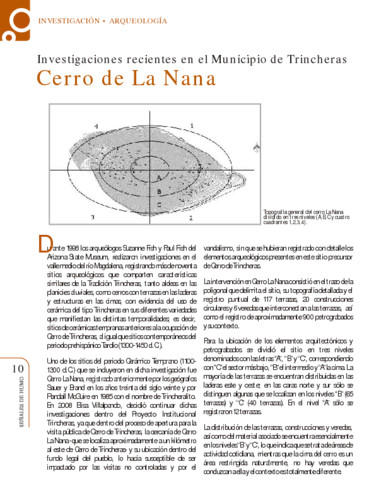 Investigaciones recientes en el Municipio de Trincheras Cerro de La Nana