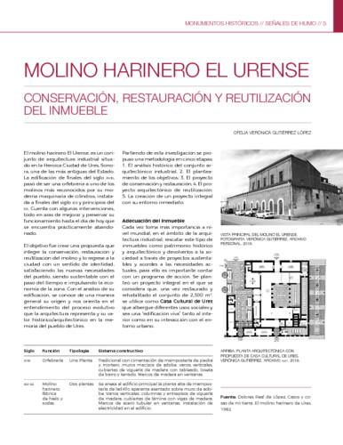 Molino harinero El Urense. Conservación, restauración y reutilización del inmueble