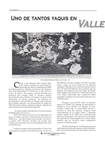 Uno de tantos yaquis en Valle Nacional